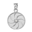 Sterling Silver Armenian Diamond Eternity Pendant Necklace