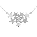 Sterling Silver Stars Necklace With Cubic Zirconia