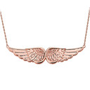 14K  Rose Gold Angel Wings Necklace