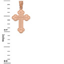 Rose Gold Saint Nicholas Greek Orthodox Russian Cross Pendant Necklace