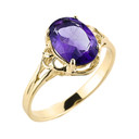 Yellow Gold Custom Amethyst Birthstone Promise Ring