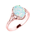 Rose Gold Simulated Opal Gemstone Ring
