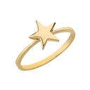 Solid Gold Star Stackable Ring