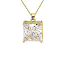Gold Elegant Princess Cut Necklace(Available in Yellow/Rose/White Gold)