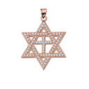 Rose Gold Diamond Judaeo-Christian Pendant Necklace