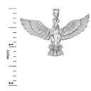 Sterling Silver Eagle Snake CZ Pendant Necklace