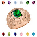 Solid Rose Gold High School Graduation Class of 2018 CZ Birthstone Ring