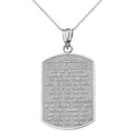 Sterling Silver Our Father Prayer Pendant Necklace