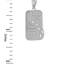 Sterling Silver  CZ Footprints in the Sand Poem Pendant Necklace