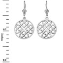 Sterling Silver Woven Celtic Hearts Circle Necklace Earring Set