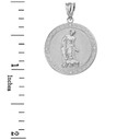 Saint Lazarus Engravable Circle Medallion Diamond Pendant Necklace (Large) in Solid Gold (Yellow/Rose/White)