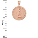 Saint Lazarus Engravable Circle Medallion Diamond Pendant Necklace (Large) in Solid Gold (Yellow/Rose/White)