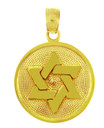 Jewish Charms and Pendants - The Magen David with Disc 14K Gold Charm