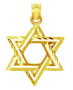 Gold Jewish Charms and Pendants -  Double Star of David