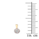 14k Yellow Gold Dainty Floral Diamond Center Stone White Topaz Pendant Necklace
