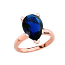 Rose Gold Pear Shape Sapphire (LCS) Engagement/Proposal Solitaire Ring