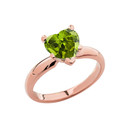 Gold Solitaire Lab Created Birthstone Heart Engagement Ring (Available in Yellow/Rose/White Gold)