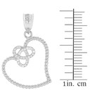 White Gold Trinity Heart Pendant Necklace