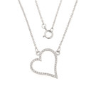 14K White Gold Heart Necklace