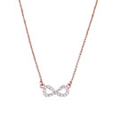 14K Dainty Rose Gold Diamond Infinity Necklace
