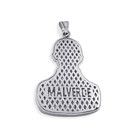 .925 Sterling Silver Double Sided Diamond Cut Malverde Pendant Necklace