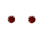 10K White Gold January Birthstone Garnet (LCG) Earrings