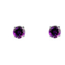 10K White Gold February Birthstone Amethyst (LCAM) Earrings