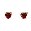 10K Yellow Gold Heart January Birthstone Garnet (LCG) Earrings