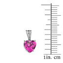 10K White Gold Heart June Birthstone Alexandrite (LCAL) Pendant Necklace