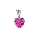 10K White Gold Heart June Birthstone Alexandrite (LCAL) Pendant Necklace