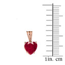 10K Rose Gold Heart July Birthstone Ruby (LCR) Pendant Necklace