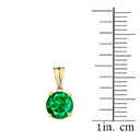 10K Yellow Gold May Birthstone Emerald (LCE)  Pendant Necklace