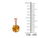 10K Rose Gold November Birthstone Citrine (LCC) Pendant Necklace