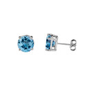 10K Gold  December Birthstone Blue Topaz (LCBT) Earrings (Available in Yellow, Rose and White Gold)