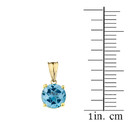 10K Yellow Gold December Birthstone Blue Topaz (LCBT) Pendant Necklace & Earring Set