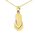 Gold Textured Flip Flop Pendant Necklace(Available in Yellow/Rose/White Gold)