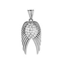 Two Elegant Gold Diamond Angel Wings Pendant Necklace (Available in Yellow, Rose & White Gold)
