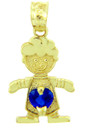 Gold Little Boy Blue Birthstone Charm