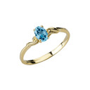 Dainty Yellow Gold Elegant Swirled Opal Solitaire Ring