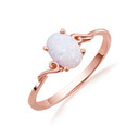 Oval Cut Birthstone Opal Engagement Ring in Rose Gold