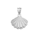 Cockle Sea Shell in White Gold