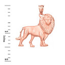 Solid Rose Gold Diamond Cut Leo Zodiac Royal Lion Pendant Necklace