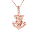 American Eagle Mariners Anchor Pendant Necklace in Rose Gold