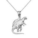 Sterling Silver Spinosaurus Dinosaur Pendant Necklace