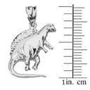Sterling Silver Spinosaurus Dinosaur Pendant Necklace
