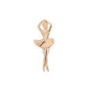 Solid Yellow Gold Ballerina Dancer Pendant Necklace