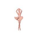 Solid Rose Gold Ballerina Dancer Pendant Necklace