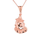 Solid Rose Gold Clown Pendant Necklace