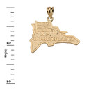 R.P Dominicana  Map Pendant Necklace  in Solid Gold (Yellow/Rose/White)