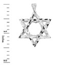 Sterling Silver Textured Star of David Pendant Necklace